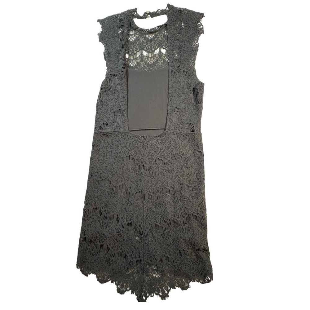 Intimately Free People Daydream Lace Open Back Mini Dress Boho Black L - Picture 2 of 8